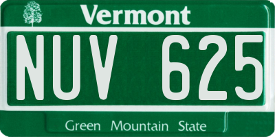 VT license plate NUV625