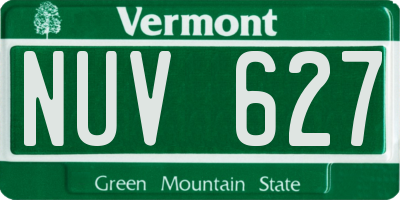 VT license plate NUV627