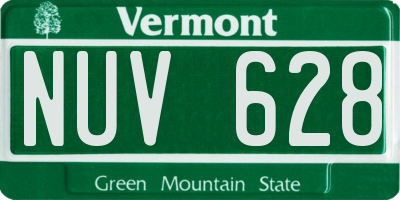 VT license plate NUV628