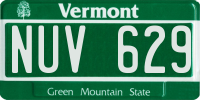 VT license plate NUV629
