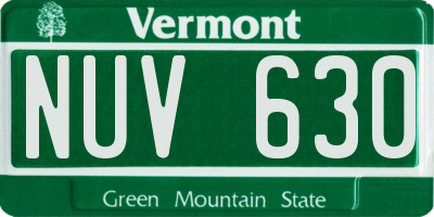VT license plate NUV630