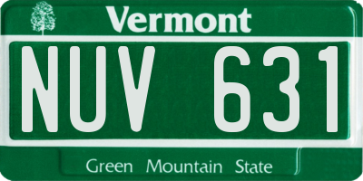 VT license plate NUV631