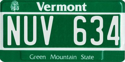VT license plate NUV634
