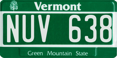 VT license plate NUV638