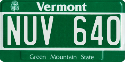 VT license plate NUV640