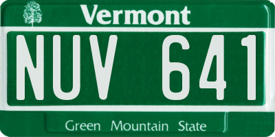 VT license plate NUV641