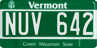 VT license plate NUV642