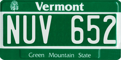 VT license plate NUV652