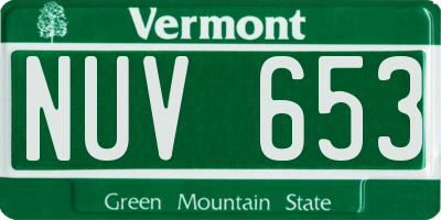 VT license plate NUV653