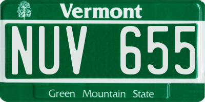 VT license plate NUV655