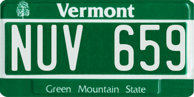 VT license plate NUV659