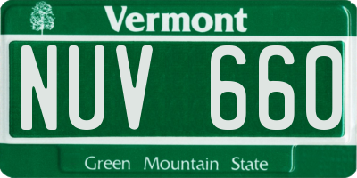 VT license plate NUV660