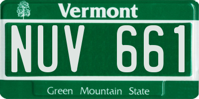 VT license plate NUV661