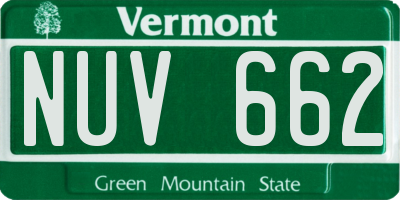 VT license plate NUV662