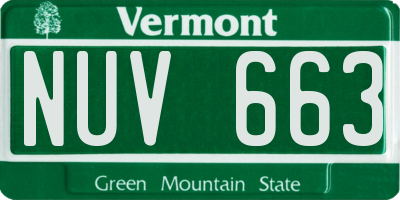 VT license plate NUV663