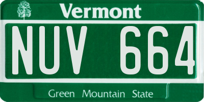 VT license plate NUV664