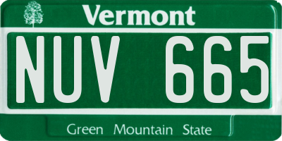 VT license plate NUV665