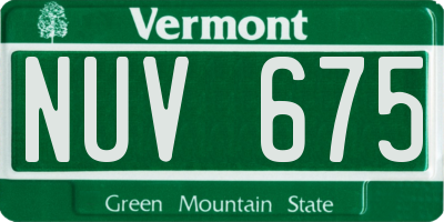 VT license plate NUV675