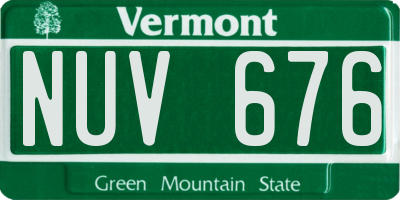 VT license plate NUV676