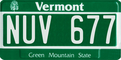 VT license plate NUV677