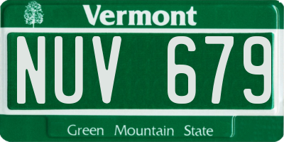 VT license plate NUV679