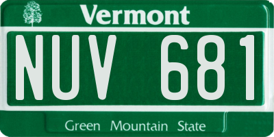 VT license plate NUV681