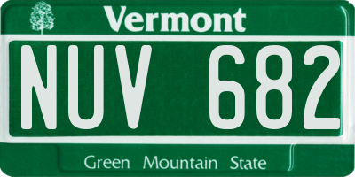 VT license plate NUV682
