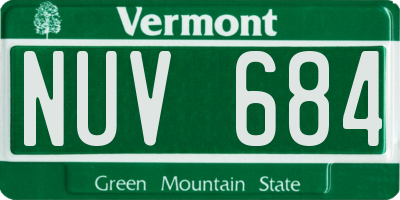 VT license plate NUV684