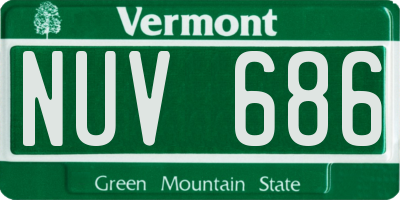VT license plate NUV686