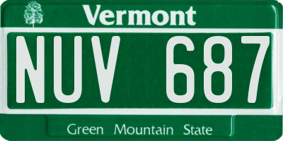VT license plate NUV687