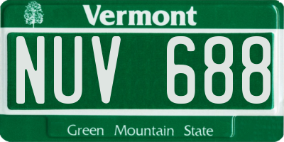 VT license plate NUV688