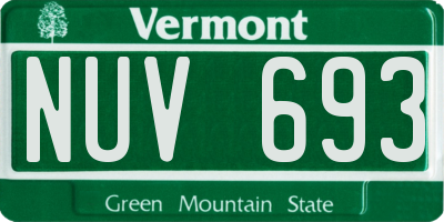VT license plate NUV693