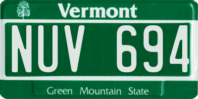 VT license plate NUV694