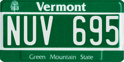 VT license plate NUV695