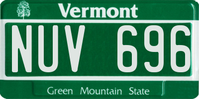 VT license plate NUV696