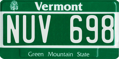 VT license plate NUV698