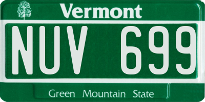 VT license plate NUV699