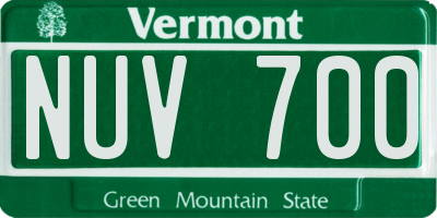 VT license plate NUV700