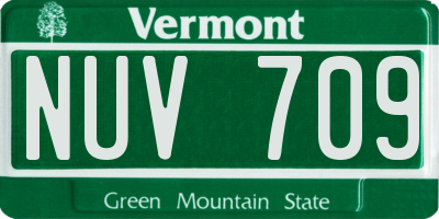 VT license plate NUV709