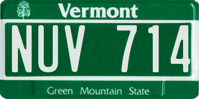VT license plate NUV714