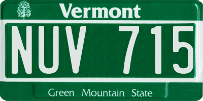 VT license plate NUV715