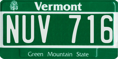 VT license plate NUV716