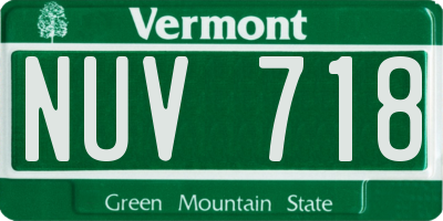 VT license plate NUV718