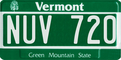VT license plate NUV720