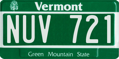 VT license plate NUV721