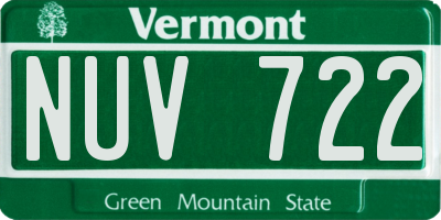 VT license plate NUV722