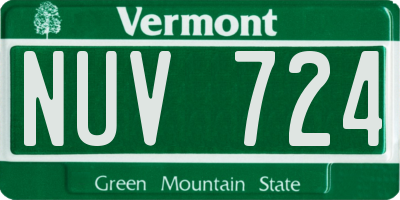 VT license plate NUV724