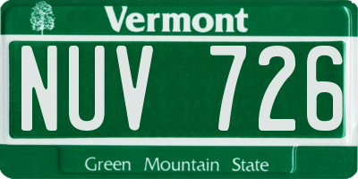 VT license plate NUV726
