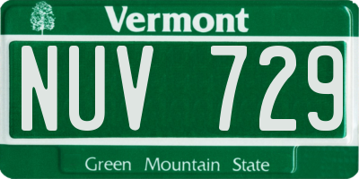 VT license plate NUV729