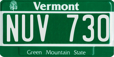 VT license plate NUV730